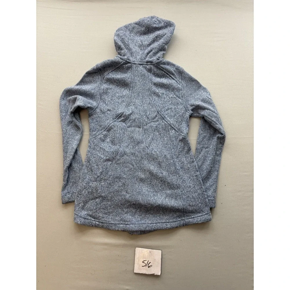 Eddie Bauer Womens Size S Blue Gray Heathered Full Zip Hooded Fleece Jacket